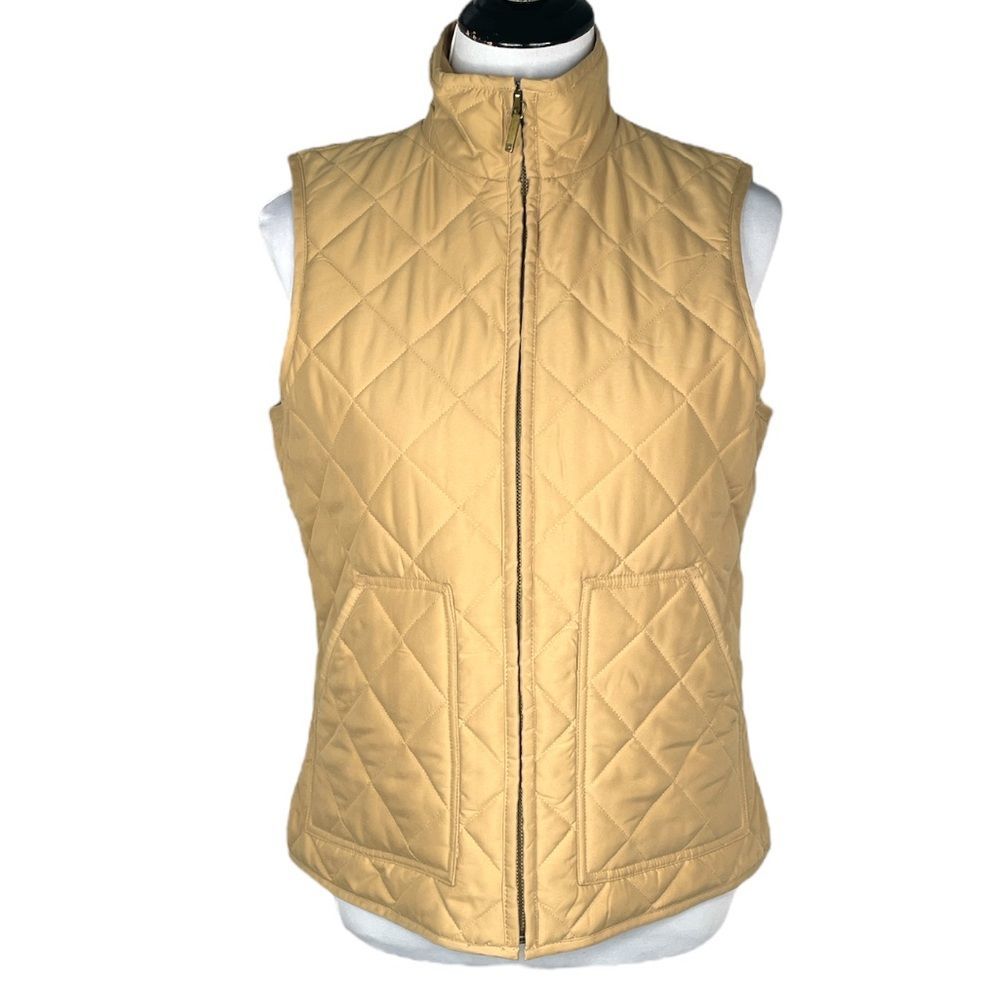 Chaps Quilted Vest Tan Size Small